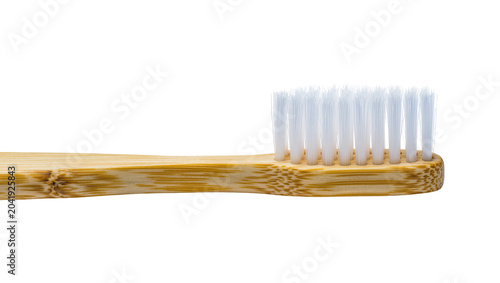 Bamboo toothbrush with white bristles