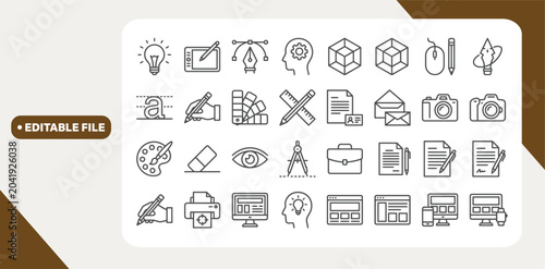 Schilderij op canvas Minimal Graphic Design related icon set
