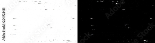 Tableau sur toile Digital glitch pixelated horizontal dashes artifact overlay isolated on transpar