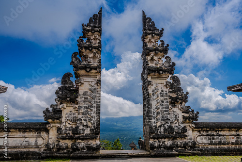 Pura Lempuyang Gateway to Heaven in Bali with a dramatic cloudy sky