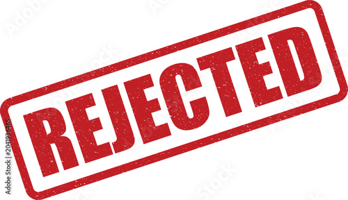 Foto Prominent red grunge stamp indicating a document or application has been officia