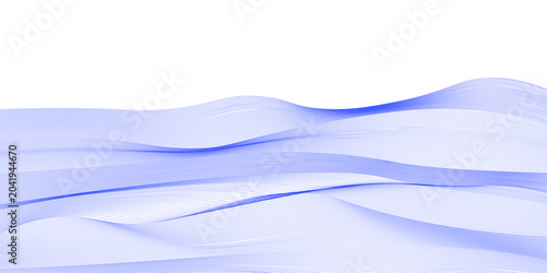 Tableau sur toile Abstract blue wavy lines moire pattern