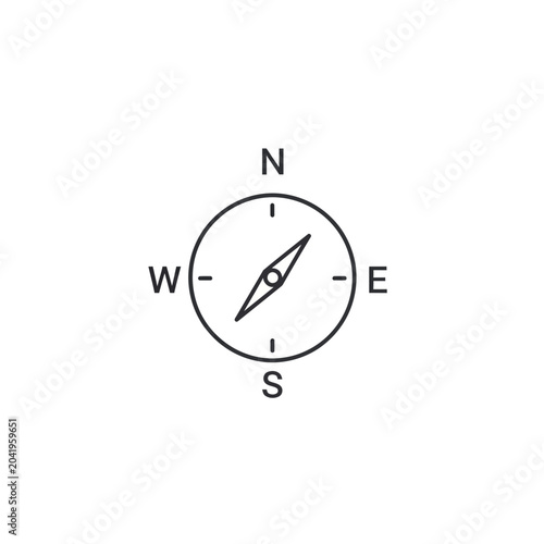 Navigation tool icon a simple, elegant compass on a white background, symbolizing direction and exploration