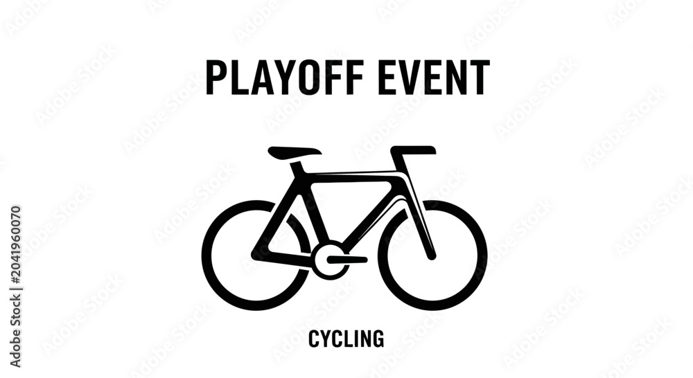 Fototapeta premium Minimalist Cycling Illustration Depicting a Playoff Event in Monochrome Style