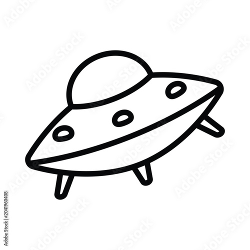 UFO. Flying saucer icon set. Vector illustration.