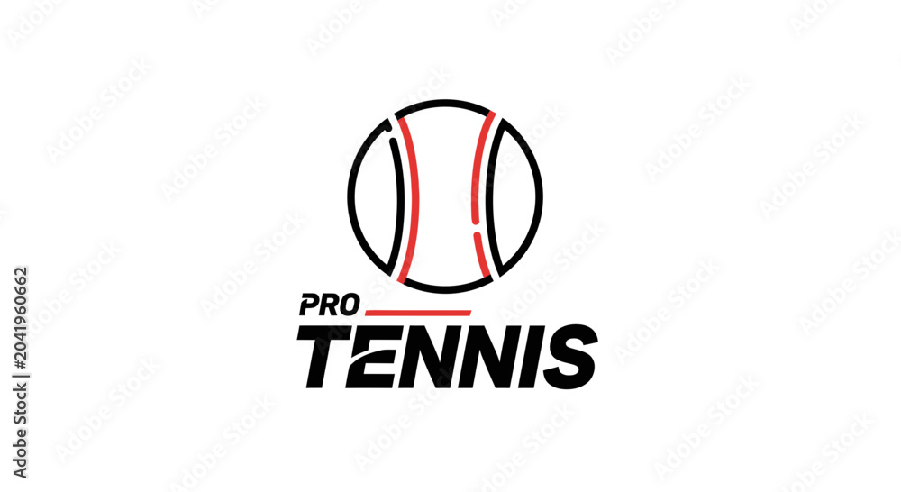 Fototapeta premium Minimalist Pro Tennis Logo Design Showcasing Sporting Activity And Brand Identity