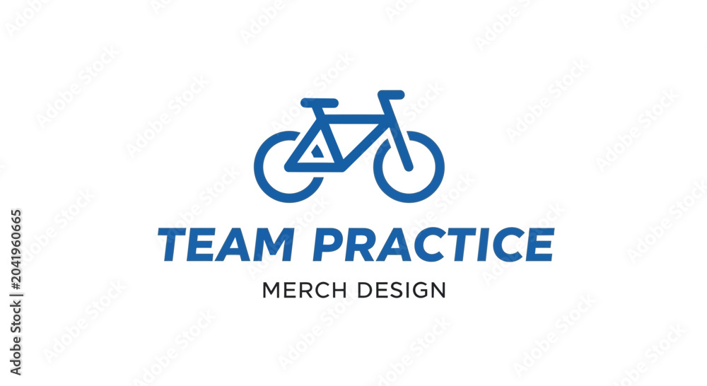 Fototapeta premium Minimalist Bicycle Design for Team Practice Branding and Merch Creations