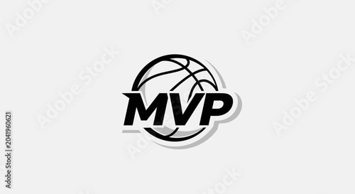 Minimalist Basketball MVP Logo Design For Sports Awards And Championship Branding