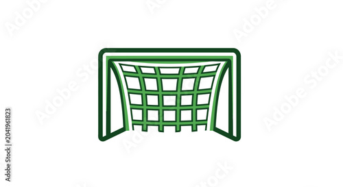 Minimalist Soccer Goal Icon: Clean Green Design on a White Background for Sport Concepts