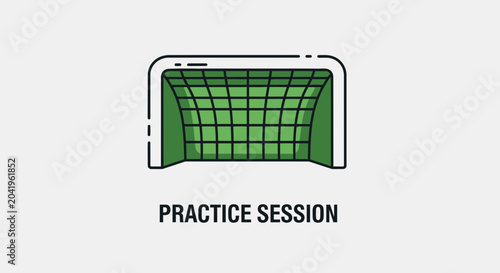 Minimalist Soccer Goal Icon Illustrating Practice, Training, And The Concept Of Practice