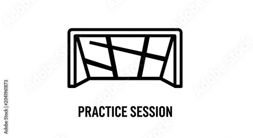 Minimalist Soccer Goal Icon Illustrating Training and Practice for Game Day Readiness