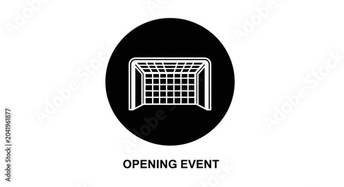 Minimalist Soccer Goal Icon Representing Opening Event With Modern Artistic Graphic Design