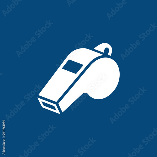 Minimalist Whistle Illustration Against a Deep Blue Backdrop: Clear and Concise Design Concept