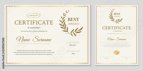 Bild auf Leinwand Certificate of achievement template set
