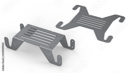 Black Sheetmetal Vent Plate. Isolated. White background. 3D render