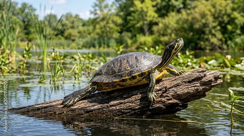 turtle in the pond
