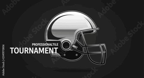 Professional Football Tournament: A Dynamic Vector Illustration of Helmet and Sporty Event