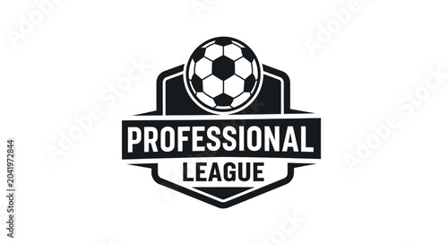 Professional League Emblem Featuring a Soccer Ball, Ideal for Sports Competitions and Events