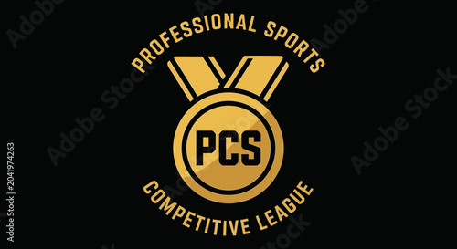 Professional Sports Competition League Badge Depicting Competitive Achievements and Recognition