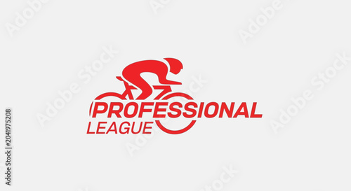 Red Cyclist Logo of Professional League Represents The Sport of Cycling Competition Events