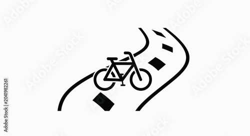 Bicycle Path Sign Icon Vector Illustration