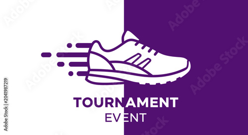 Running Shoe Tournament Announcement Visual with Bold Typography and Modern Aesthetics