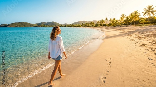 woman walking on the beach