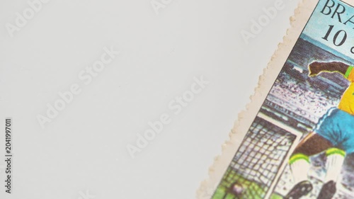 Vintage Brazilian Philately: Pelé 1000th Goal Commemorative Stamp Close-up