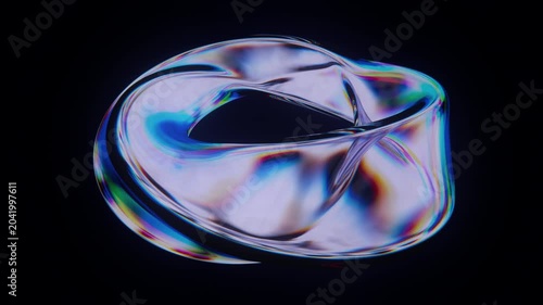 Glass Mobius Strip Infinite Surface Morphing Seamless Loop Animation 3D Render