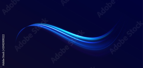 Obraz na płótnie Neon arcs curve dramatically against a dark backdrop with glowing brilliance
