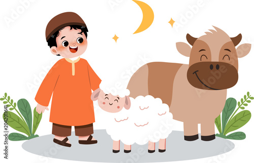 Kid with frm Animals