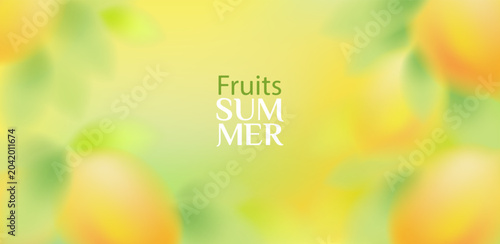 Obraz na plátne Colorful yellow and green background with citrus fruits, juicy lemon or lime sli