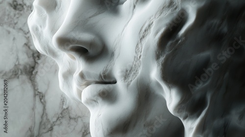 Marble sculpture faces, intricate detail, abstract, artistic, background marble
