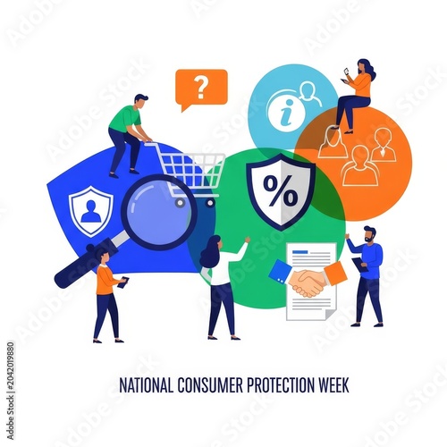National Consumer Protection Week illustration with icons