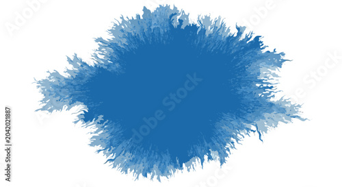 Cuadro en lienzo blue ink blot with spreading feathered edges