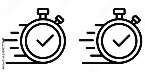 Fotografía Speedy stopwatch icon, fast time concept, deadline and quickness symbol, timer w