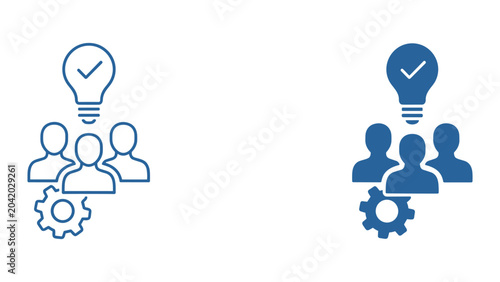 Konstfotografi Business team innovation and problem solving concept vector icon