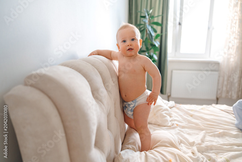 Baby Standing Up and Learning to Balance