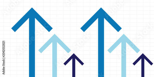 Fényképezés Up arrows inclined graph paper growth rate development background