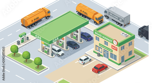 Fotografie gas station and convenience store vector fuel