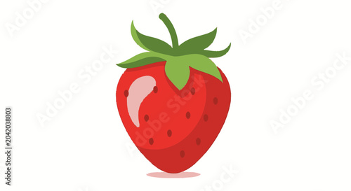 Vibrant red strawberry illustration on white background isolated for design