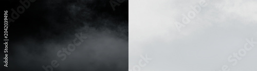 Foto Clouds gather in the sky over a quiet landscape, signaling a change in weather d