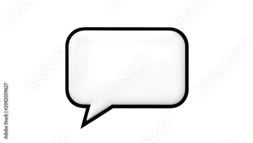 Cuadro en lienzo Empty white speech bubble with black outline