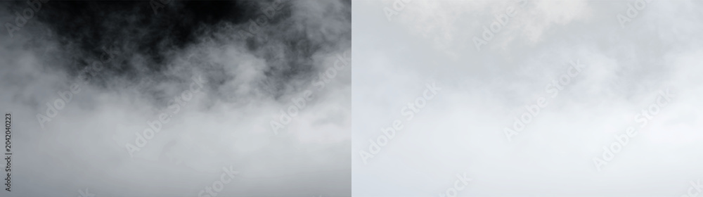Fototapeta premium Cloudy sky with white clouds in a gray background at an outdoor location during a day in the daytime hours, PNG with a light overlay
