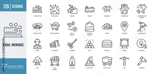 Fotografie Coal Mining icon set