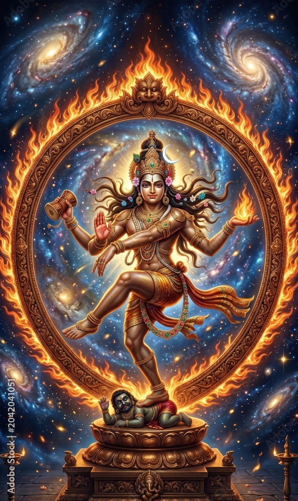 Obraz premium Divine Cosmic Nataraja Vertical Art