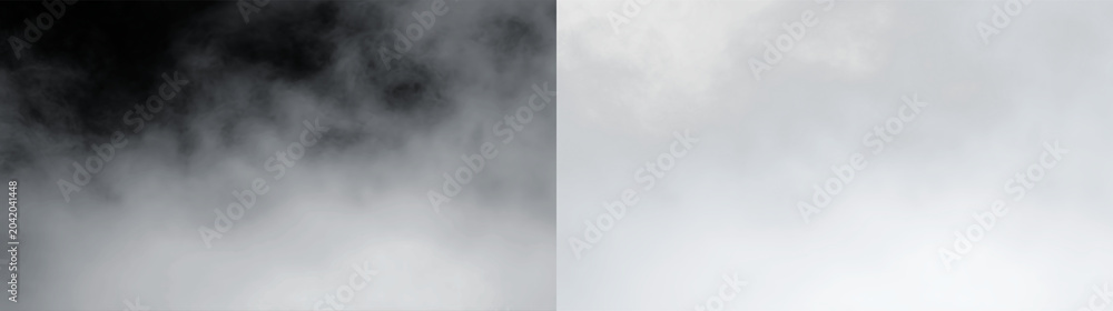 Fototapeta premium Clouds fill the sky above mountains in a remote area during the day with shades of gray blending together, PNG with a light overlay
