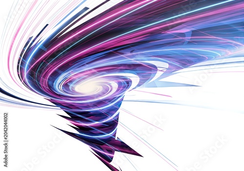 Futuristic cyberpunk neon speed trail vortex isolated on an isolated white background, abstract background vector illustration