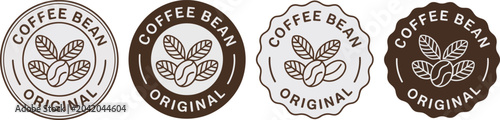 Coffee bean original round stamp set