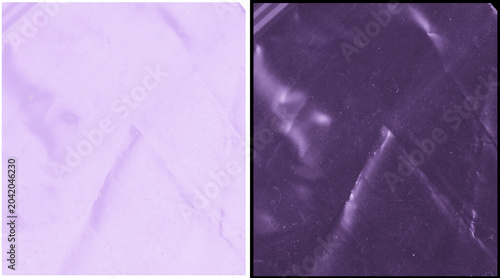 Photos Purple plastic texture background, crumpled cellophane film surface, abstract vi